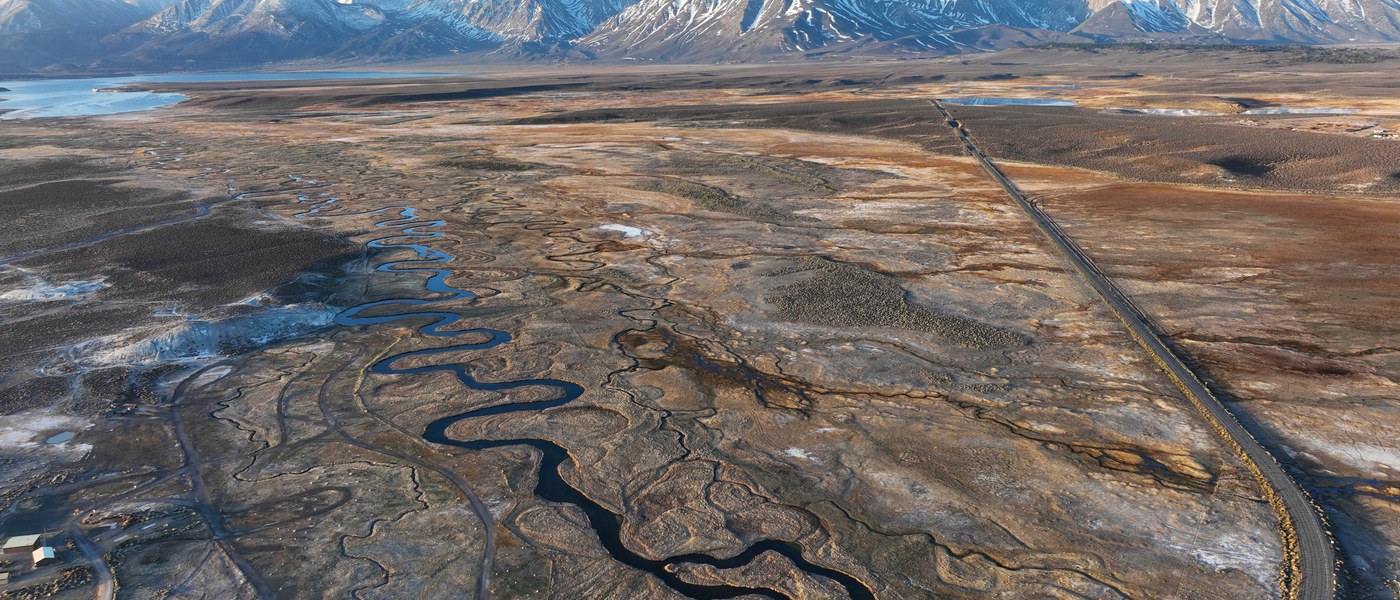 Aerial — Long Valley, Owens River
