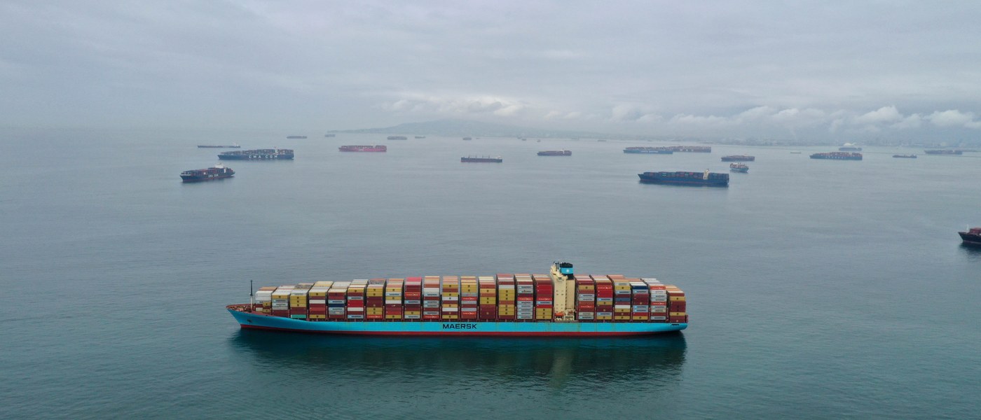 Aerial — Container Ship, Huntington