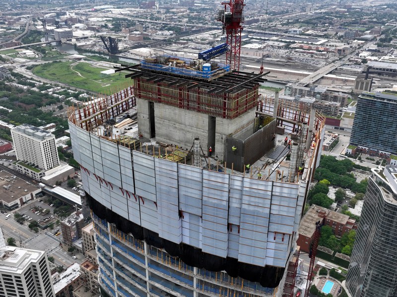 Aerial — High-Rise Construction, Chicago